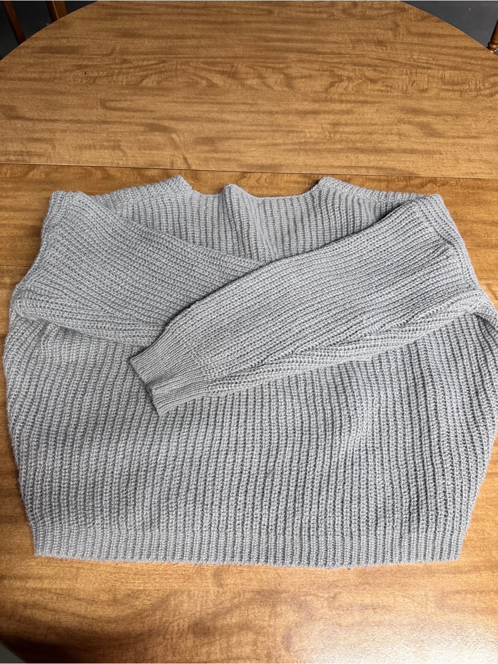 SHEIN Light Gray Off-the-Shoulder Rib Knit Sweater